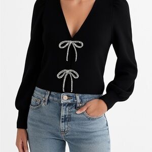 Express Black Sweater with Silver Accents